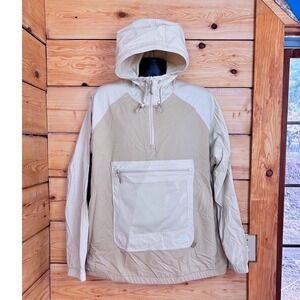The North Face Mens Class V Fanorak Tan Beige Half Zip Windbreaker Jacket XL